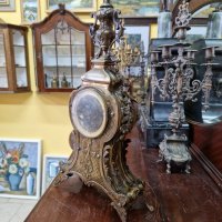 Красив голям антикварен френски бронзов каминен часовник , снимка 9 - Антикварни и старинни предмети - 39965563