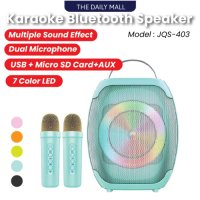 Преносима Bluetooth безжична тонколона JQS 403 с два микрофона DC-5V зареждане , снимка 2 - Bluetooth тонколони - 44242369