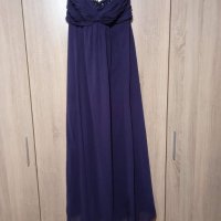 Дълга официална бална рокля в тъмно лилаво, снимка 1 - Рокли - 39711282