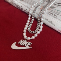 Нов Nike Гердан Найк кубинска верижка с перли , снимка 3 - Колиета, медальони, синджири - 35708949