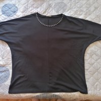 Черна блуза с 3/4 ръкав , снимка 3 - Блузи с дълъг ръкав и пуловери - 40548885