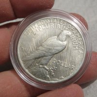 Много рядък голям сребърен долар на мира,  Peace dollar 1923г- Philadelphia Mint, снимка 5 - Нумизматика и бонистика - 35996237