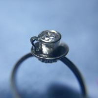 Сребърен пръстен - чашка, снимка 2 - Пръстени - 36037988