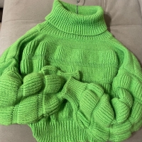 Свеж зелен пуловер one size размер , снимка 6 - Блузи с дълъг ръкав и пуловери - 36046439
