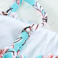 Дамски моден секси бански костюм с флорални мотиви, 2цвята - 023 , снимка 15 - Бански костюми - 41386981