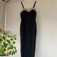 Черна рокля с перли, снимка 8 - Рокли - 36243666