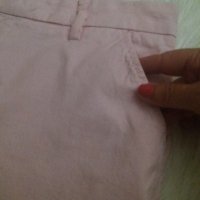 Памучни къси панталонки в много ситно розово-бяло райе, снимка 3 - Къси панталони и бермуди - 41686324