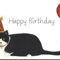Поздравителна картичка Честит  Рожден ден Котка от Великобритания             , снимка 1 - Колекции - 41719392