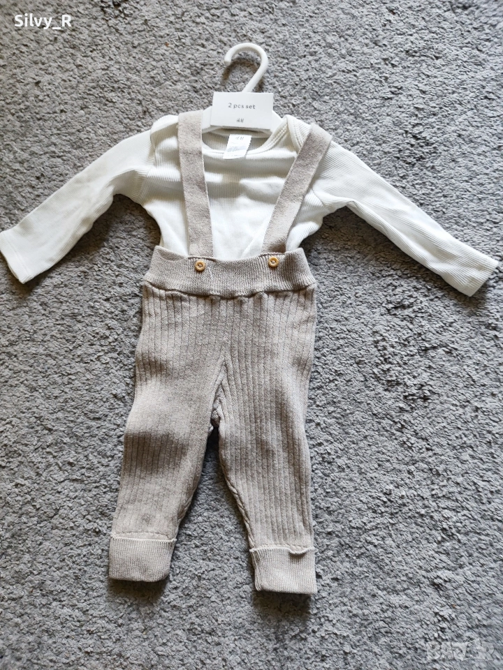 бебешки памучен сет h&m - Нов с етикет, снимка 1