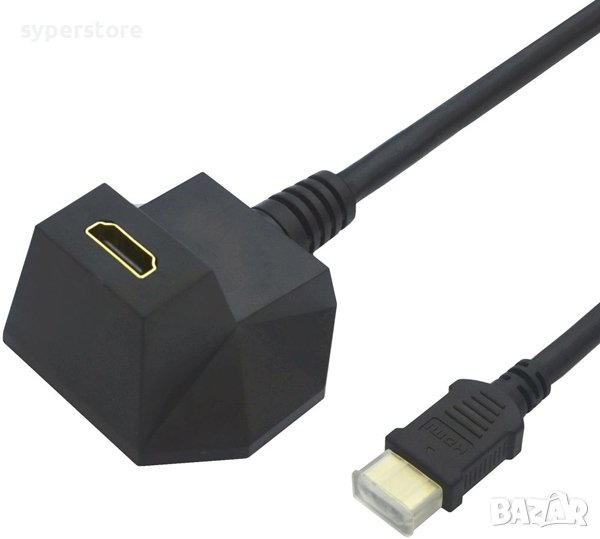 Кабел HDMI Мъжко-Женско, v1.4, 5m, angled SS301151, снимка 1