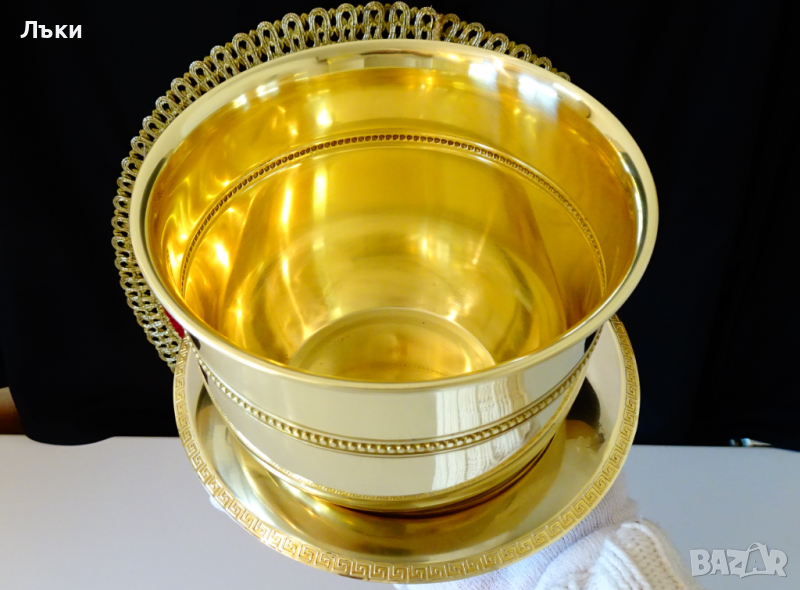 Бронзова шампаниера,съд за лед. , снимка 1