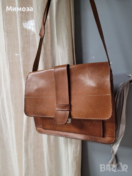 Естествена кожа винтидж чанта, снимка 1