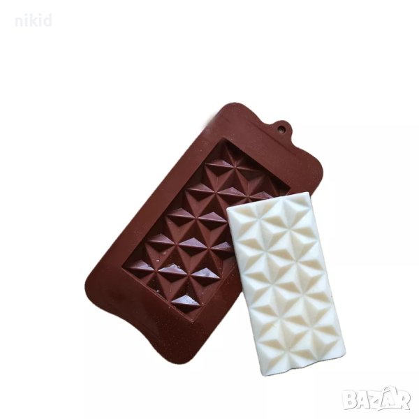 Шоколад шоколадов блок шоколадова плочка триъгълници силиконов молд форма фондан, снимка 1