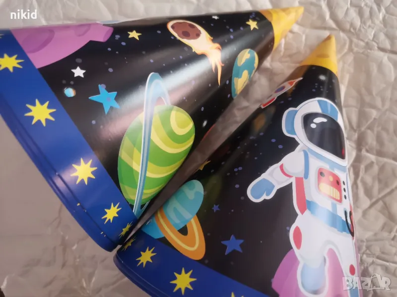 Космос Космонавт Астронавт картонена парти шапка шапки рожден ден, снимка 1