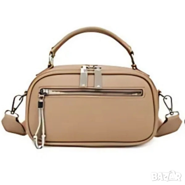 Модерна дамска чанта с ципове в различни цветове, снимка 1