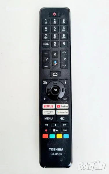 Запазено дистанционно управление (CT-8563) за QLED-телевизор Toshiba, съвместимо с повечето модели, снимка 1