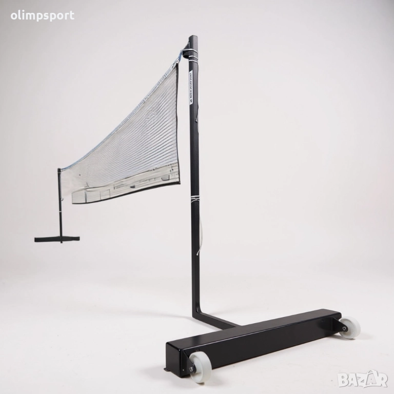 Комплект от две стойки бадминтон мобилни с противотежести и колелца, снимка 1
