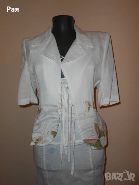 100 % лен българско дамско сако с пеперуди , снимка 1