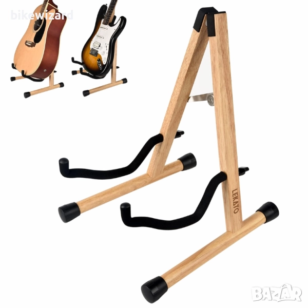 Дървена стойка за китара LEKATO, стойка за акустична китара НОВА, снимка 1