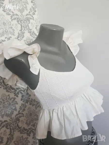  Zara Късо Бюстие пеплум /Кроп топ , снимка 1