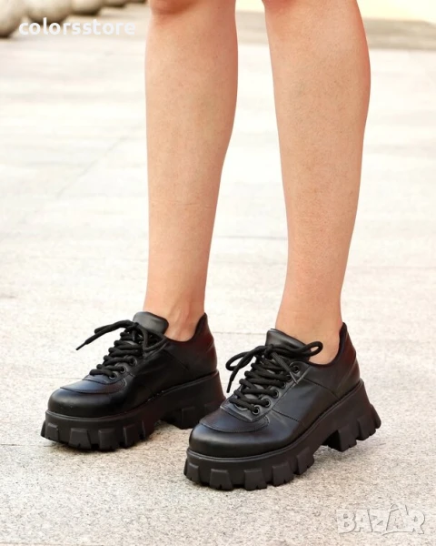 Равни обувки - черна кожа - DTV88 , снимка 1