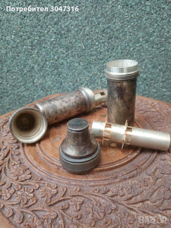 Ретро антикварни медицин. съдове от мед за стерилизиране на медиц. игли., снимка 1