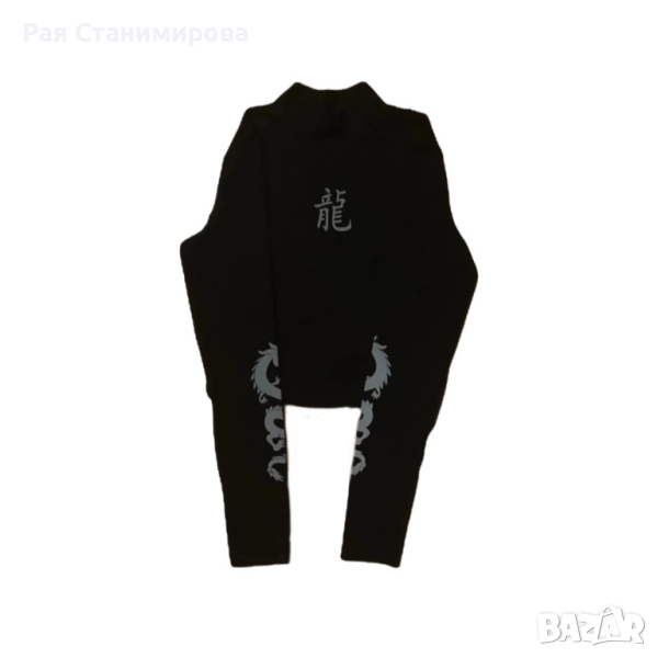 Блуза с дълъг ръкав китайски мотив , снимка 1