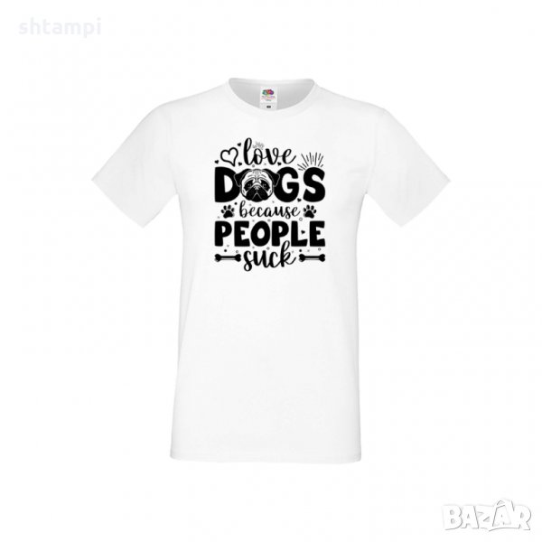 Мъжка тениска Свети Валентин Love Dogs Because People Suck, снимка 1