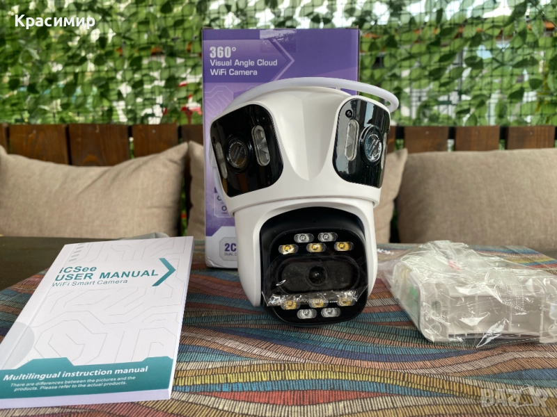 Wi-Fi Smart Камера 360° с Троен Обектив и Нощно Виждане – НОВА! 📹🔒, снимка 1