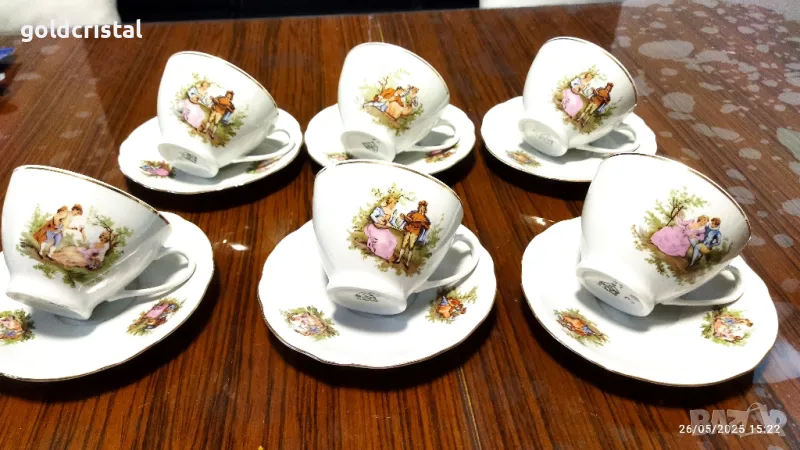 Стар полски порцелан чаши за чай кафе , снимка 1