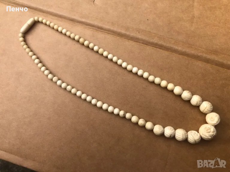 старо колие /гердан, огърлица/ - слонова кост, снимка 1