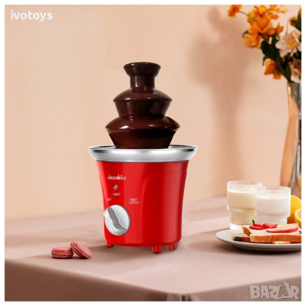Шоколадов фонтан DECAKILA, 70 W, 3 нива, Червен, снимка 1