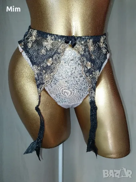 М Розова дантелена полупрашка и колан с жартиери за чорапи , снимка 1