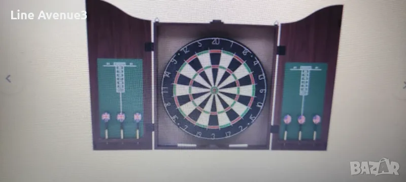 Професионална мишена за дартс от сизал с шкаф и 6 стрелички, снимка 1