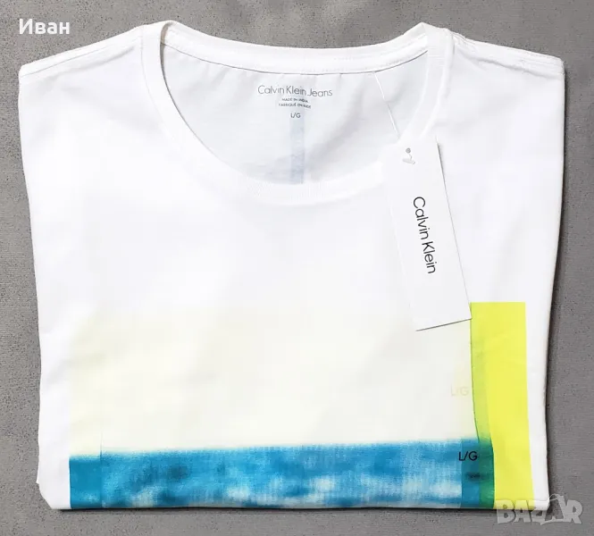 Нова оригинална фланелка CALVIN KLEIN - 100% памук, L, снимка 1