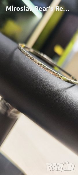 Единична , ръчно кована , цяла дамска сребърна гривна , размер на ринга 60мм (6см) , снимка 1