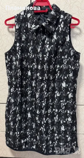 Черно Бяла рокля с дантела - one size , снимка 1