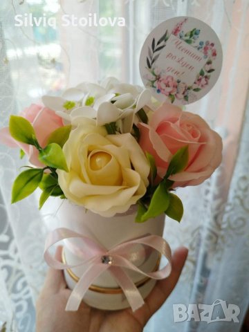 Нежни букети със сапунени цветя , снимка 4 - Подаръци за жени - 39644069