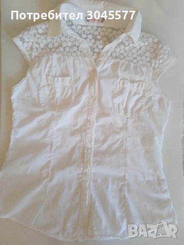 Блуза бяла без ръкави размер S, снимка 1