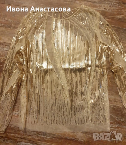 ЗЛАТИСТА БЛУЗА , снимка 2 - Блузи с дълъг ръкав и пуловери - 31438435