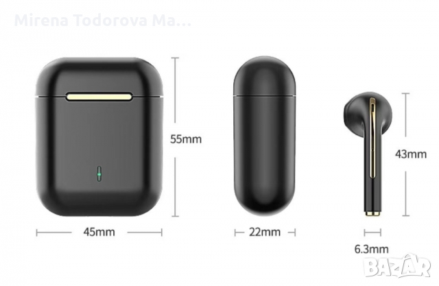 J18 TWS Bluetooth безжични слушалки , златни, снимка 4 - Безжични слушалки - 36043936