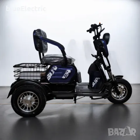 Електрическа триместна триколка blueElectric C1 1800W | 48V | 24Ah | DARK BLUE, снимка 2 - Мотоциклети и мототехника - 49745556