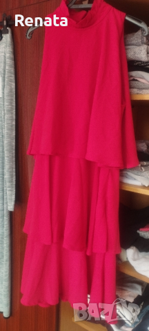 Червена елегантна рокля, снимка 1 - Рокли - 44733633