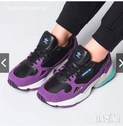 оригинални маратонки Adidas  Falcon Black Purple  номер 41-41,5, снимка 11 - Маратонки - 39989875