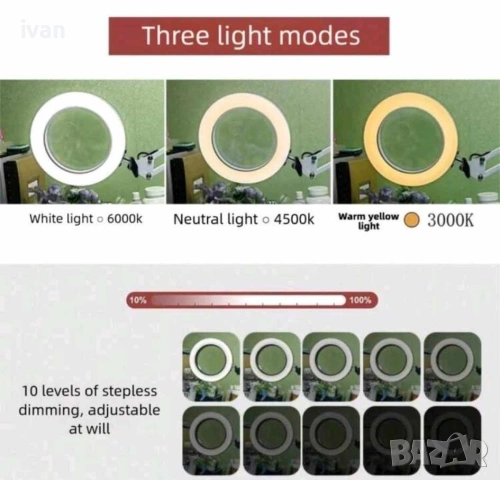 увеличителни лупа с лед лампа с три режима. , снимка 5 - Телфери - 53124854