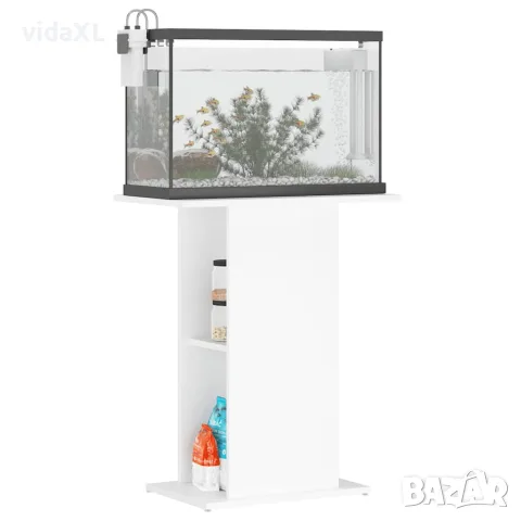 vidaXL Поставка за аквариум, бяла, 60,5x36x72,5 см, инженерно дърво, снимка 4 - Аквариуми - 56148083