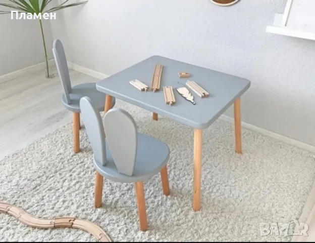 Детска маса с две столчета, снимка 3 - Мебели за детската стая - 48659545