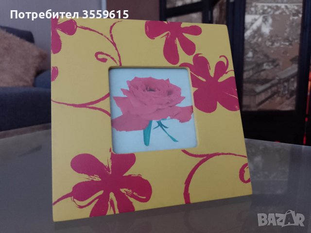 дървена фото рамка с цвете от Швейцария, снимка 1