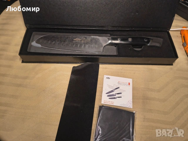 7-инчов нож Сантоку, японски готварски нож, първокласни кухненски ножове от 67 слоя дамаска , снимка 3 - Прибори за хранене, готвене и сервиране - 53758207