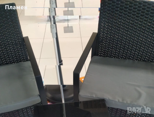 Градински комплект за кафе маса с два стола с възглавници, снимка 6 - Градински мебели, декорация  - 53599181